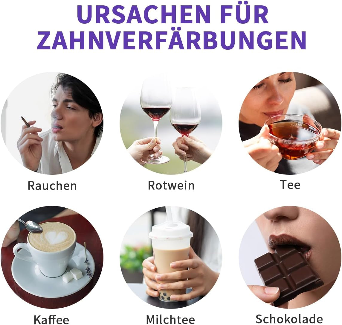 Zahnaufhellung Bleaching Stift, Purple Teeth Whitening Pen, Zähne Aufhellen, Schnelles Entfernen Aller Flecken, Zahnbleaching (3 Stück)