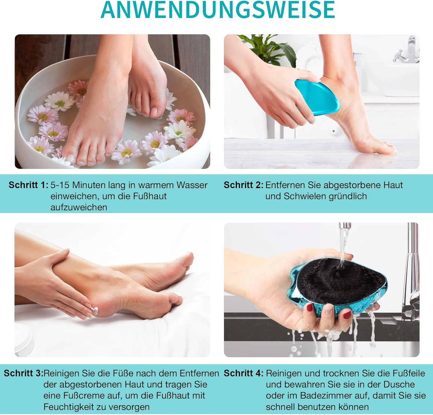 2In1 Nano Glas Hornhautentferner,Hochwirksame Hornhaut Entfernung Für Nass&Trocken Füsse,Professionelle Hornhautfeile Hornhautraspel Zur Fußpflege Sicher&Schnell Hornhautentfernung (Blau)