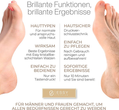 Essy Hornhautentferner Elektrisch Testsieger Mit 5 Ersatzrollen Hornhaut Entfernen Elektrischer Hornhautentferner Fußpflegegerät Pediküre Set Elektronisch Fußpflege Hornhautfeile (White)